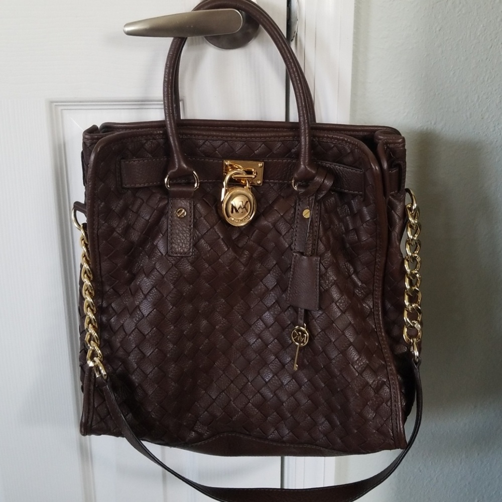 Michael Kors Hamilton Woven Mocha Purse